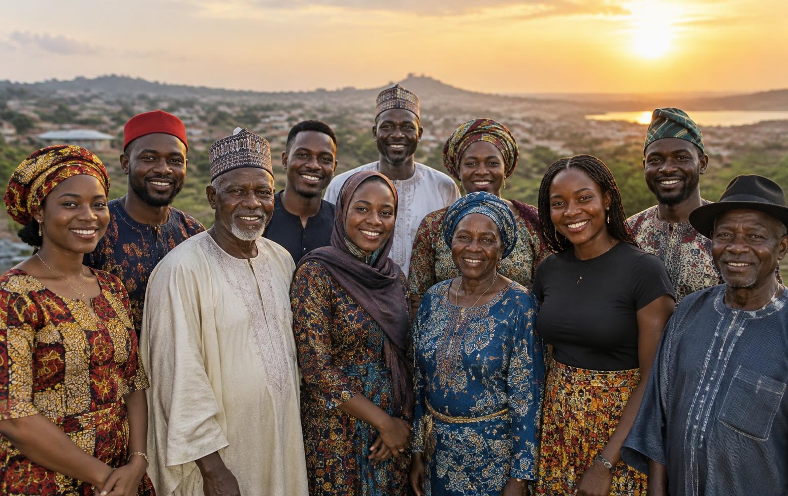 Nigerians from different tribes standing together